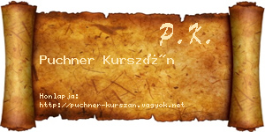Puchner Kurszán névjegykártya